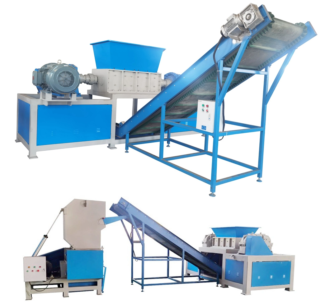 Rubber Double Shaft Fabric Bicycle Shredder Crusher Machine Plastic Recycling Plastics Shredder Machine Sets