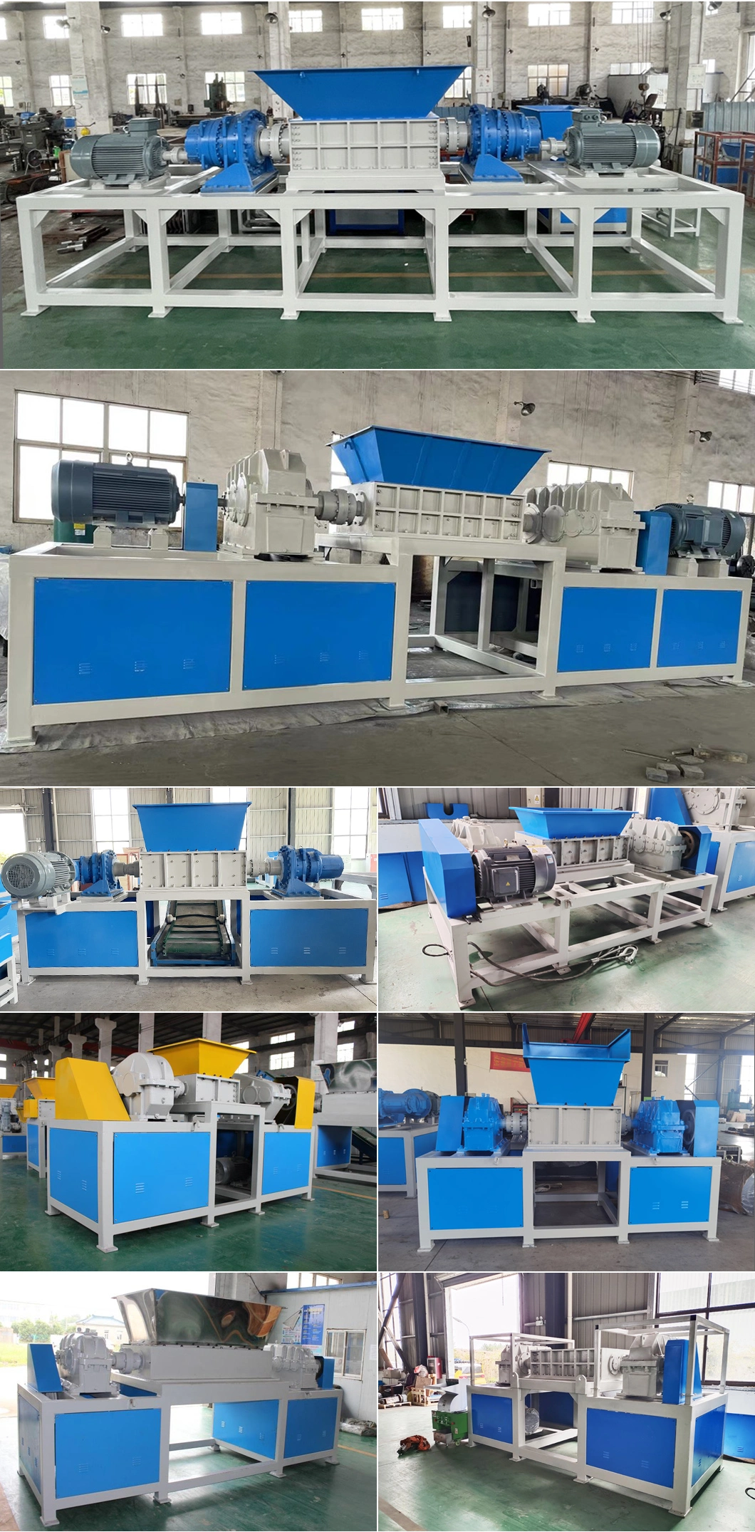 Rubber Double Shaft Fabric Bicycle Shredder Crusher Machine Plastic Recycling Plastics Shredder Machine Sets